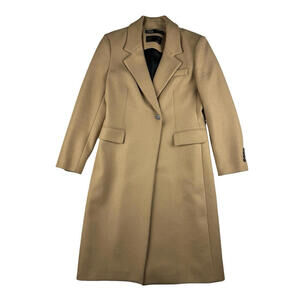 Zara Mateco Wool Blend Single-Breasted Coat Camel Size M